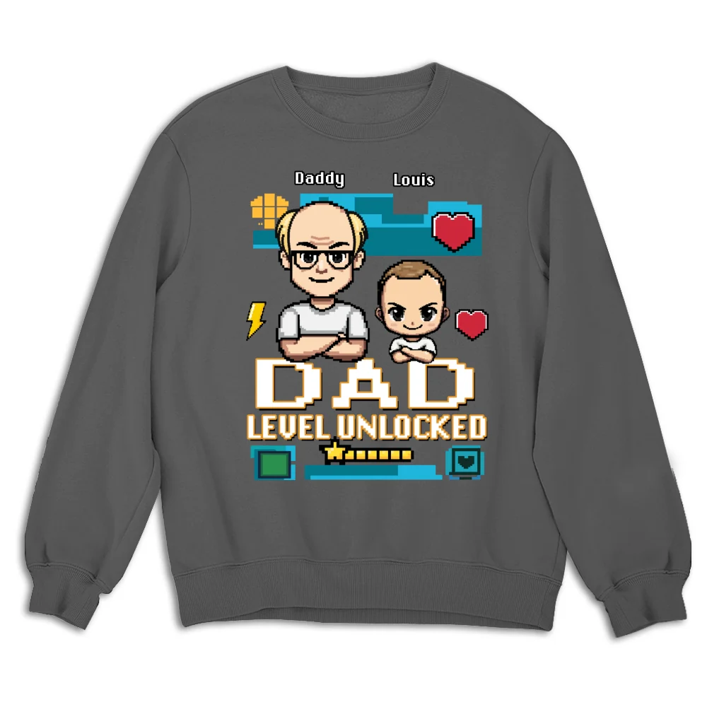 Dad Level Unlocked - Personalized Custom Shirt - Image 14
