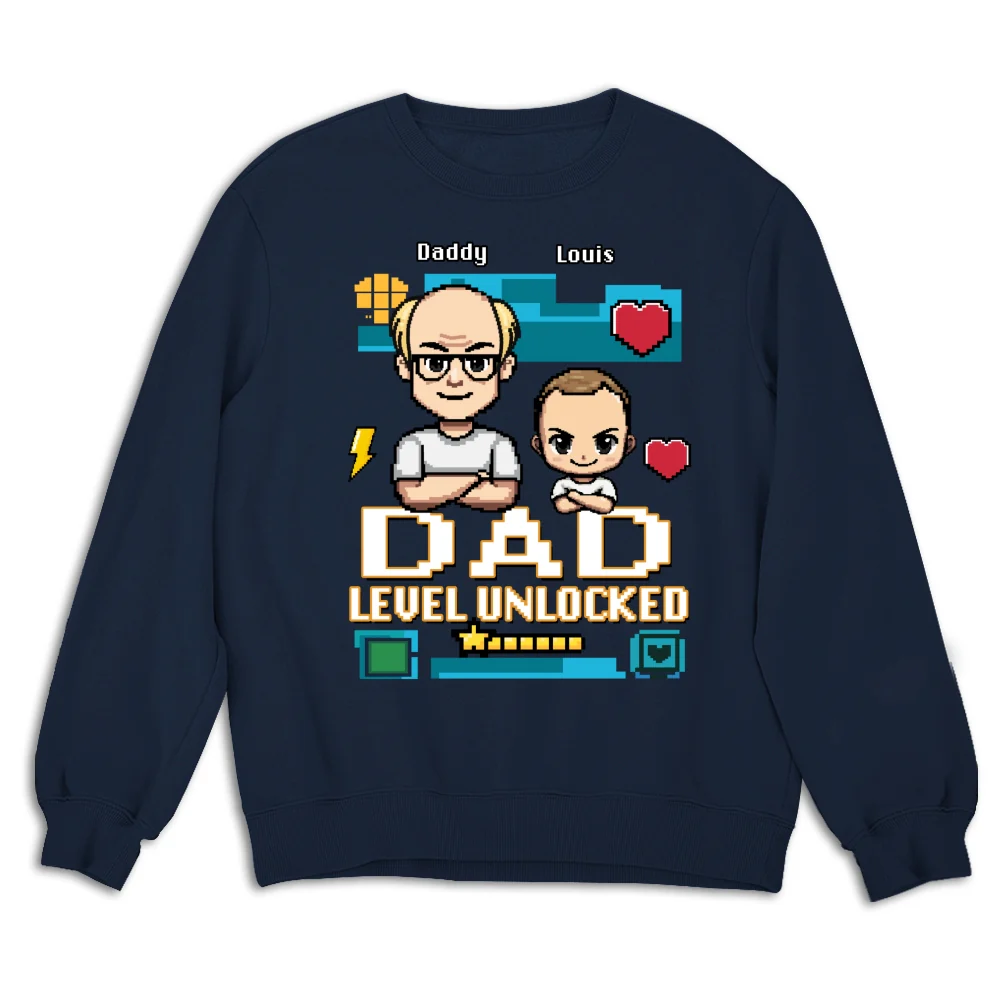 Dad Level Unlocked - Personalized Custom Shirt - Image 15