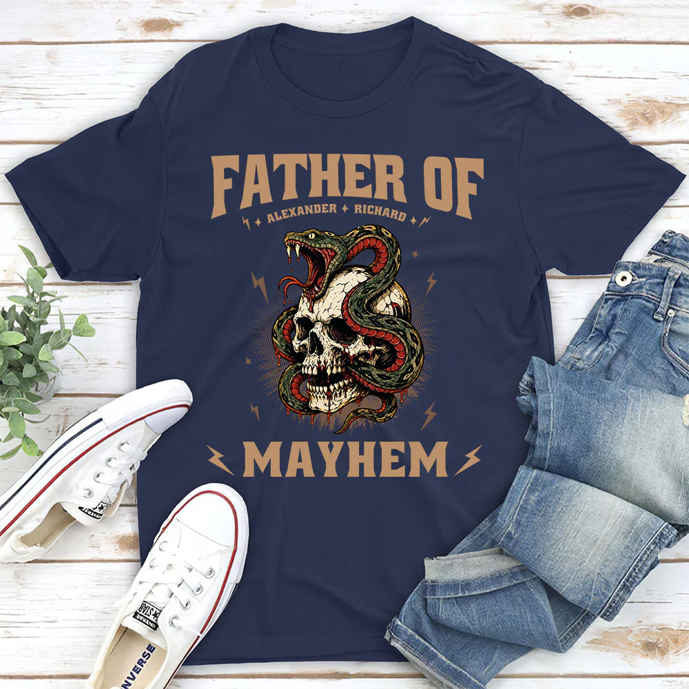Dad Of Mayhem - Personalized Custom Shirt - Image 3