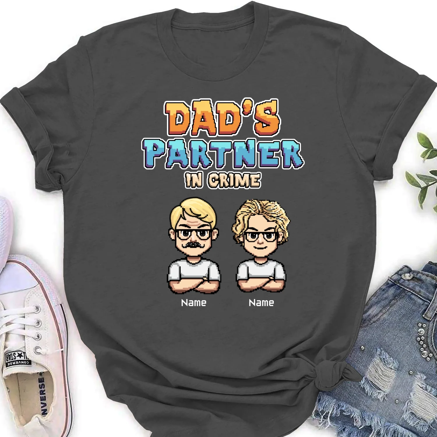 Dad Partners In Crime - Personalized Custom Shirt - Image 23