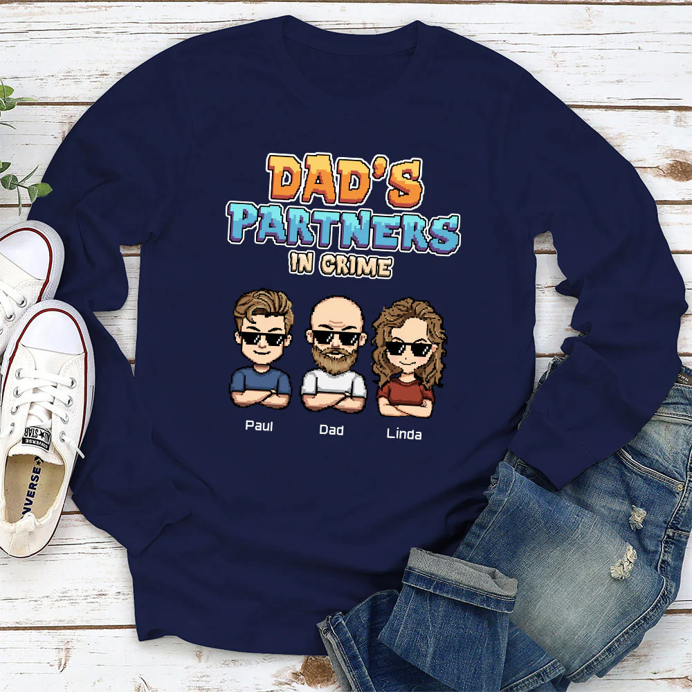 Dad Partners In Crime - Personalized Custom Shirt - Image 6