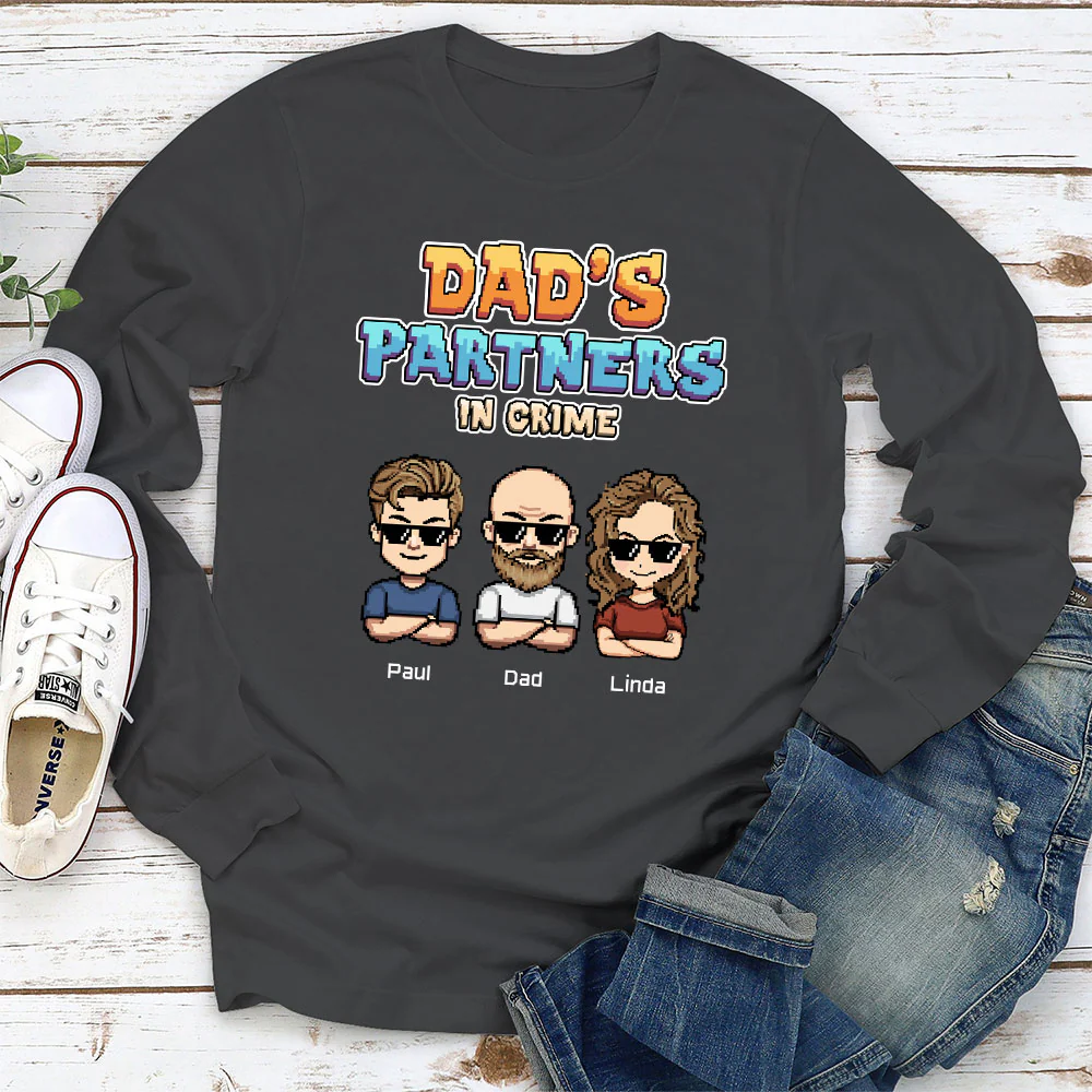 Dad Partners In Crime - Personalized Custom Shirt - Image 7
