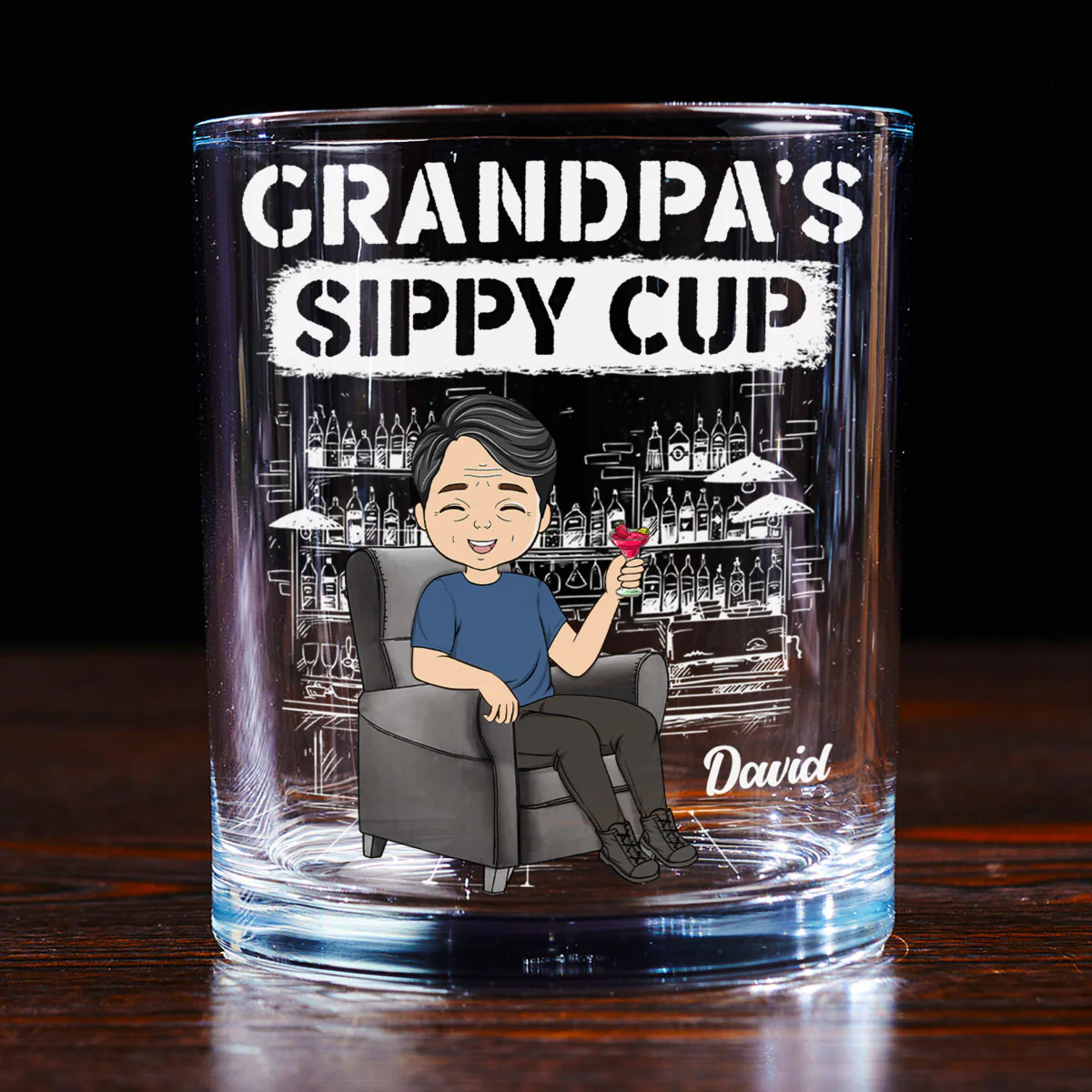 Dad Sippy Cup - Personalized Custom Whiskey Glass - Image 3