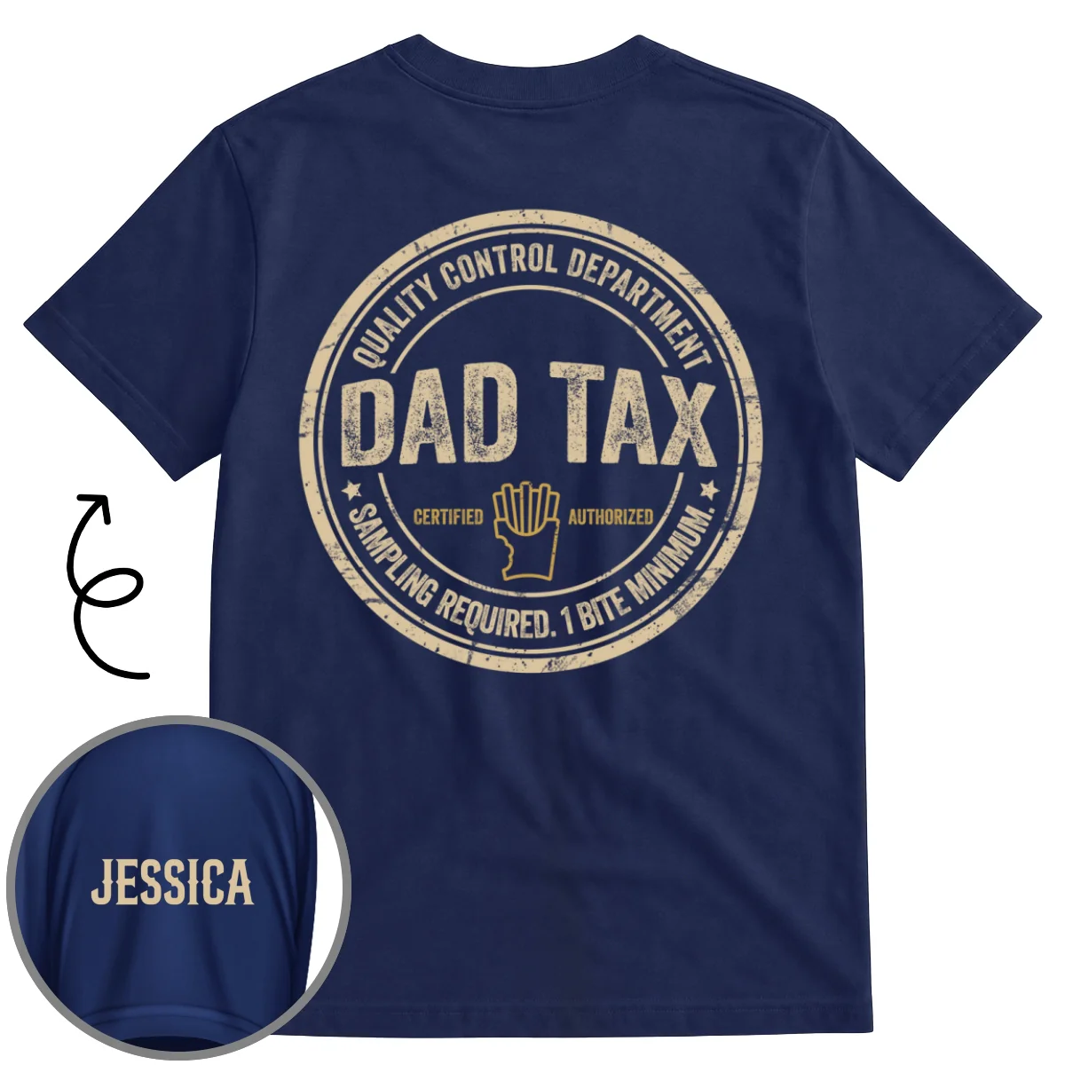 Dad Tax Funny - Personalized Custom Shirt With Design On Sleeve - Image 10