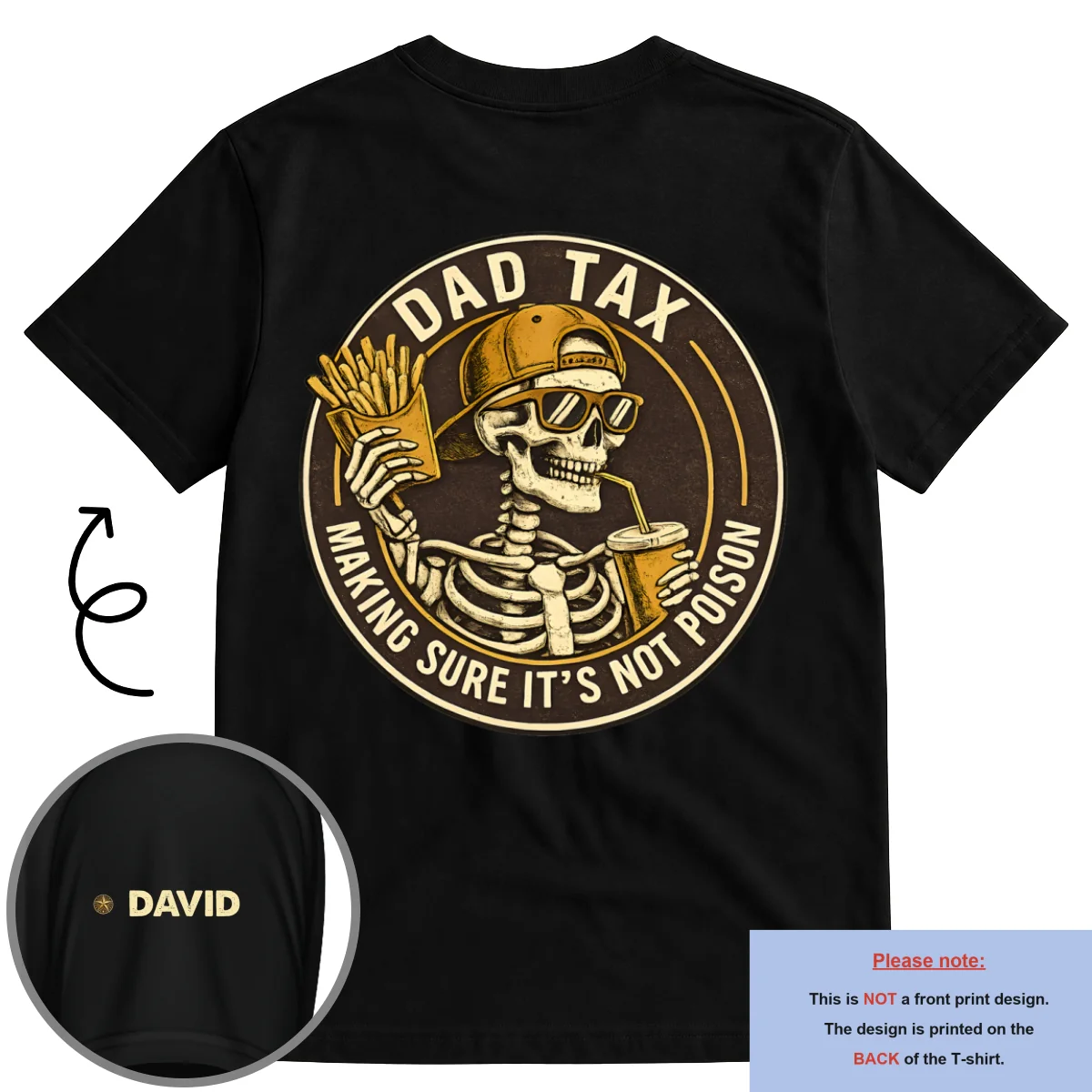 Dad Tax Vintage - Personalized Custom Shirt With Design On Sleeve - Image 5