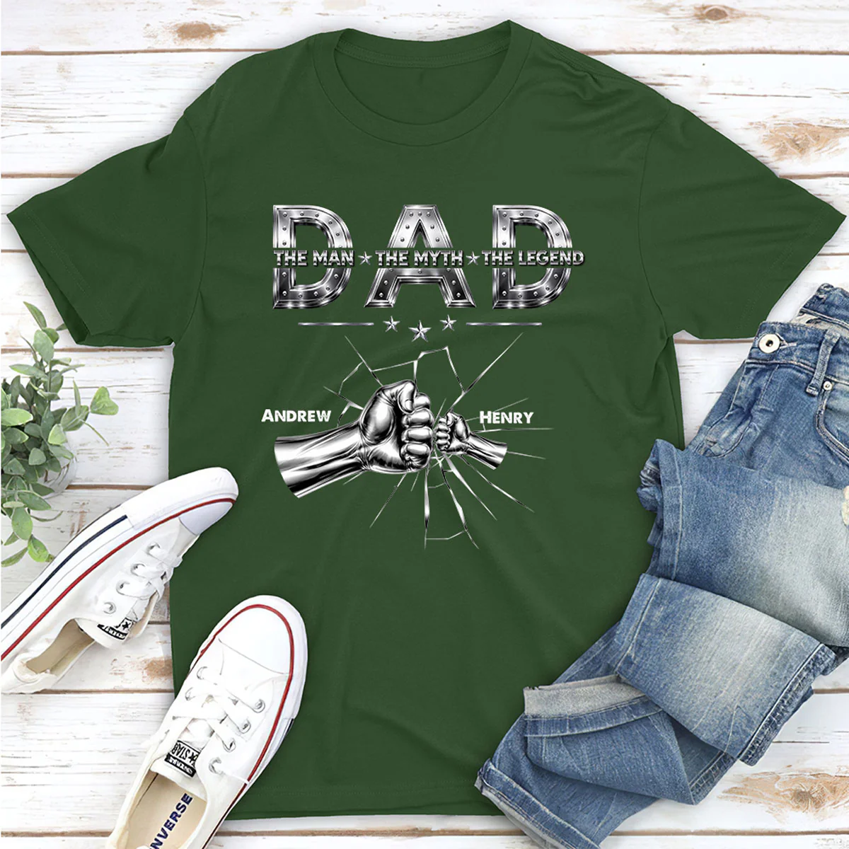 Dad The Man The Legend - Personalized Custom Shirt - Image 2