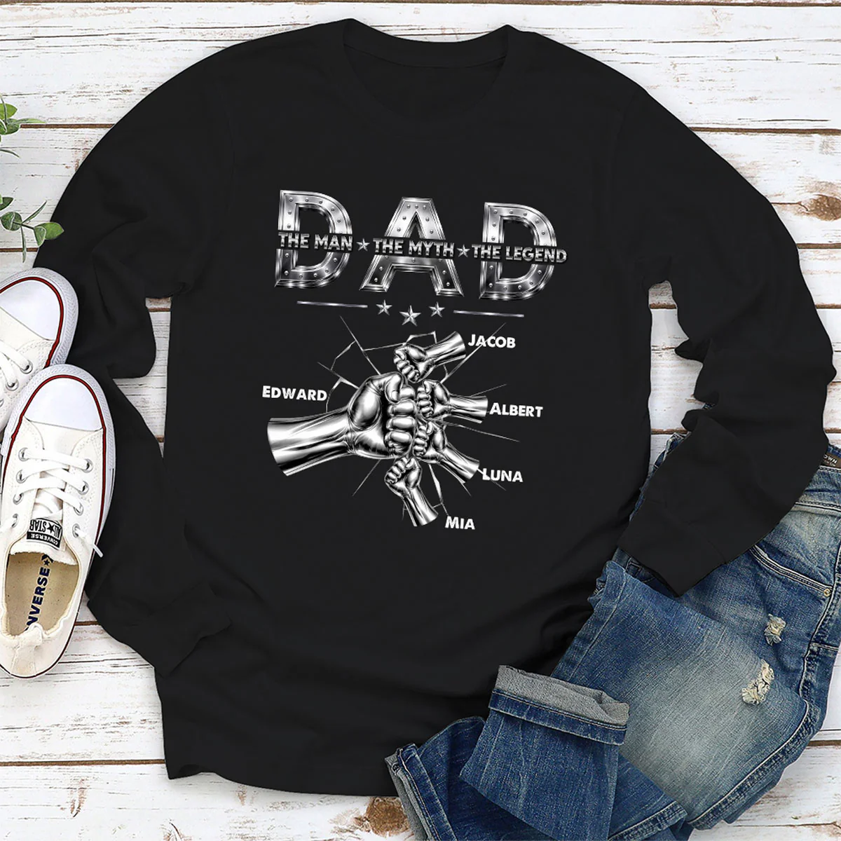 Dad The Man The Legend - Personalized Custom Shirt - Image 3