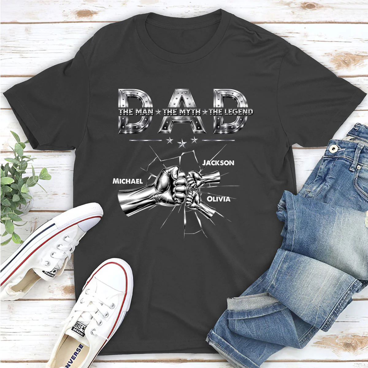 Dad The Man The Legend - Personalized Custom Shirt - Image 5