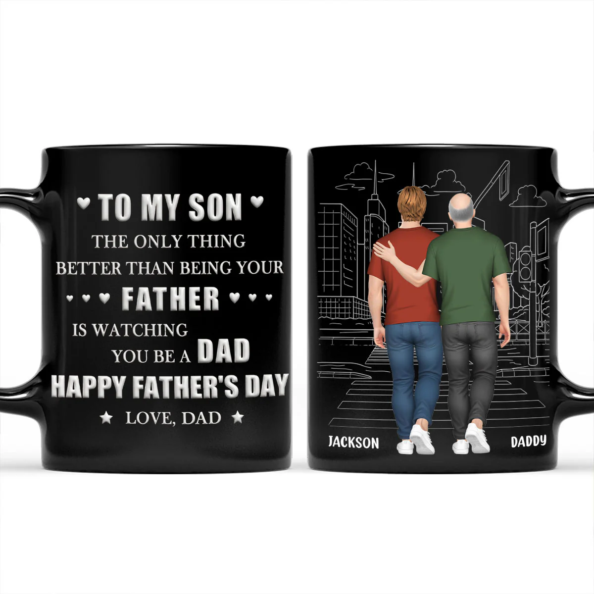 Dad Watching You Grow - Personalized Custom 3D Inflated Effect Mug