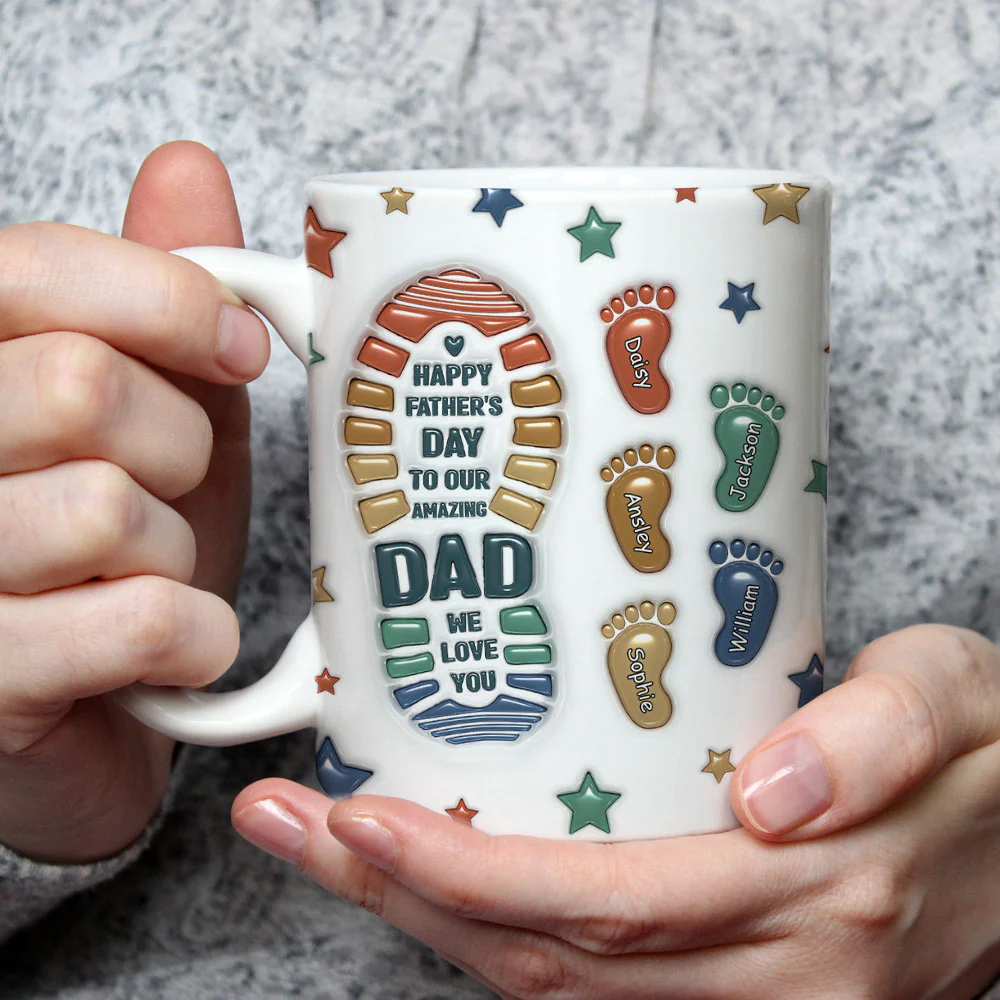 Dad We Love You - Personalized Custom 3D Inflated Effect Mug - Image 3