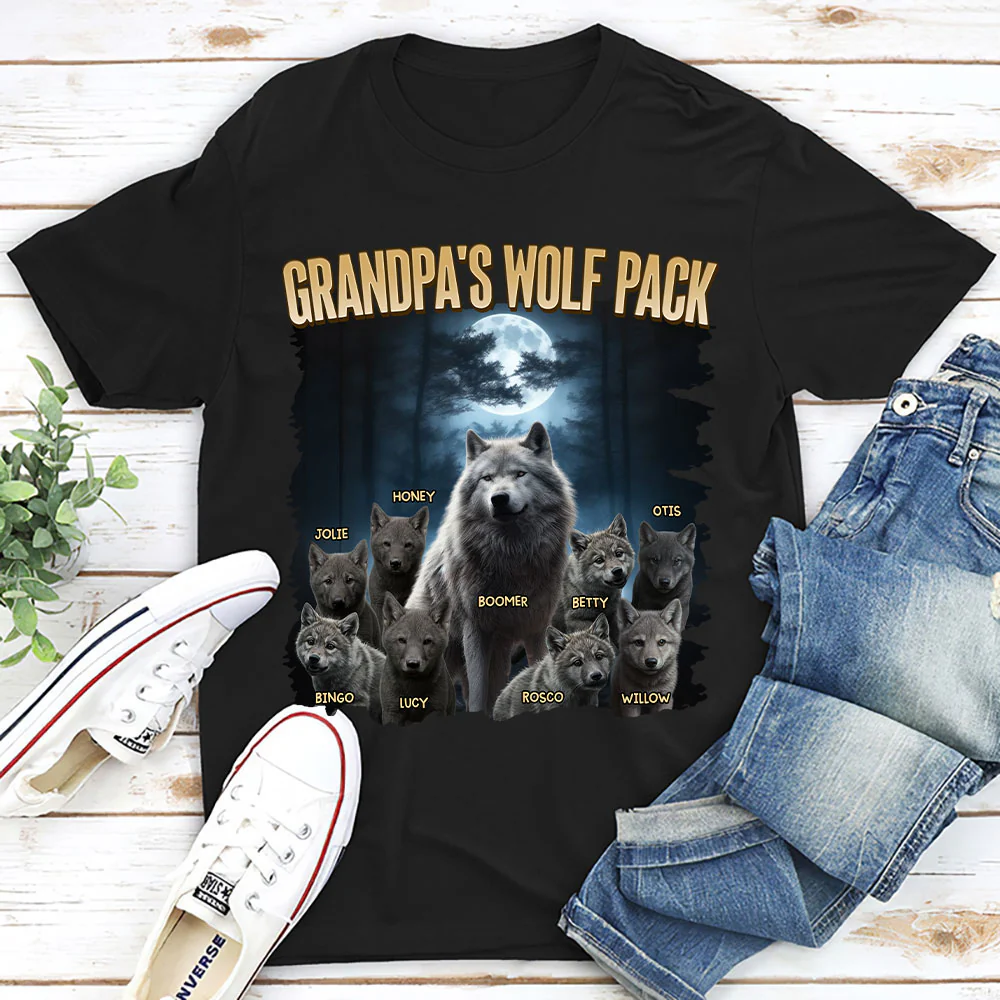 Dad Wolf Pack - Personalized Custom Shirt - Image 2