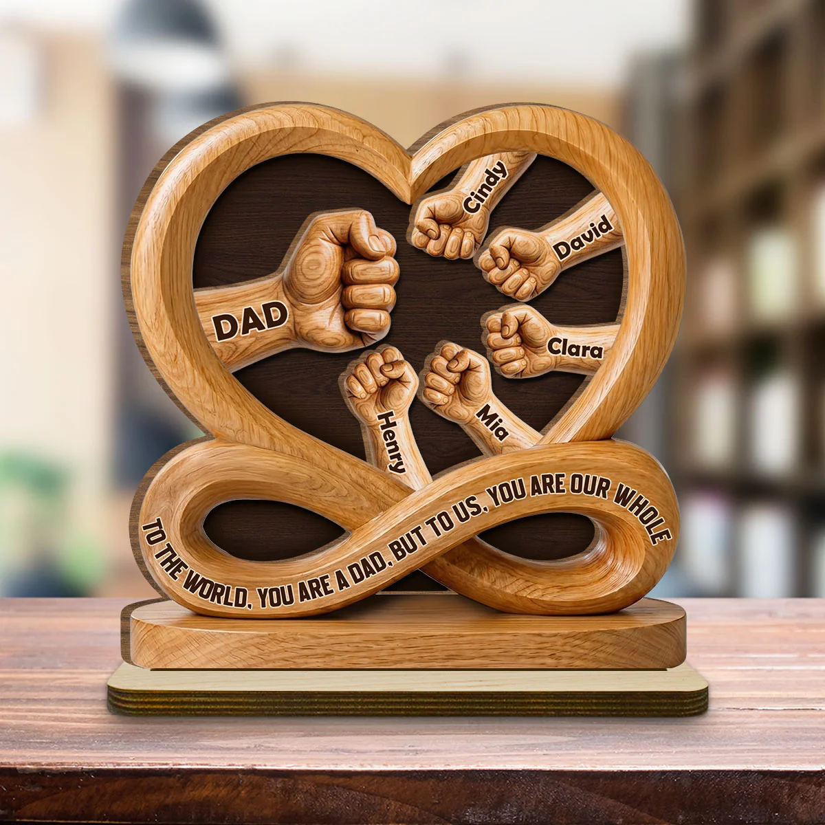 Dad You Are Everything - Personalized Custom 2-Layer Wood Plaque With Flat Base - Image 4