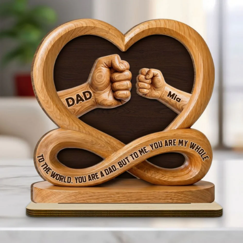 Dad You Are Everything - Personalized Custom 2-Layer Wood Plaque With Flat Base - Image 7
