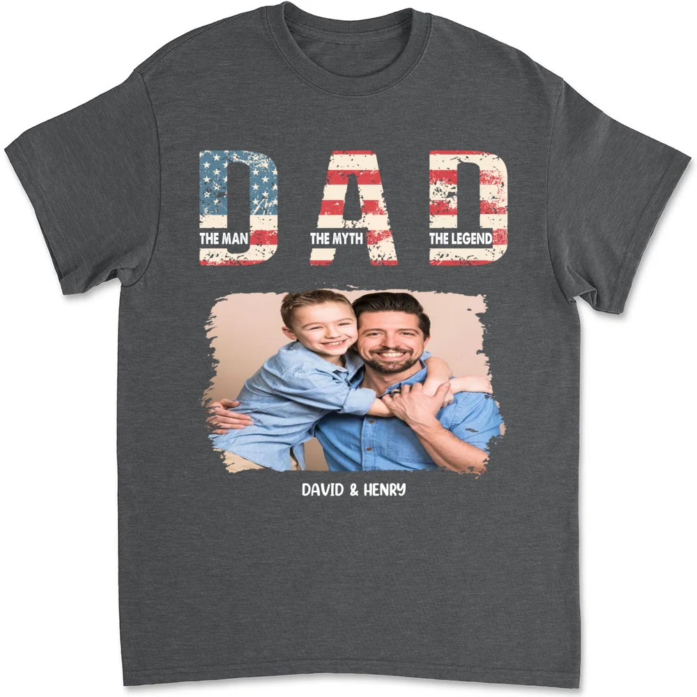 Dad You Are The Legend Photo - Personalized Custom Shirt - Image 4