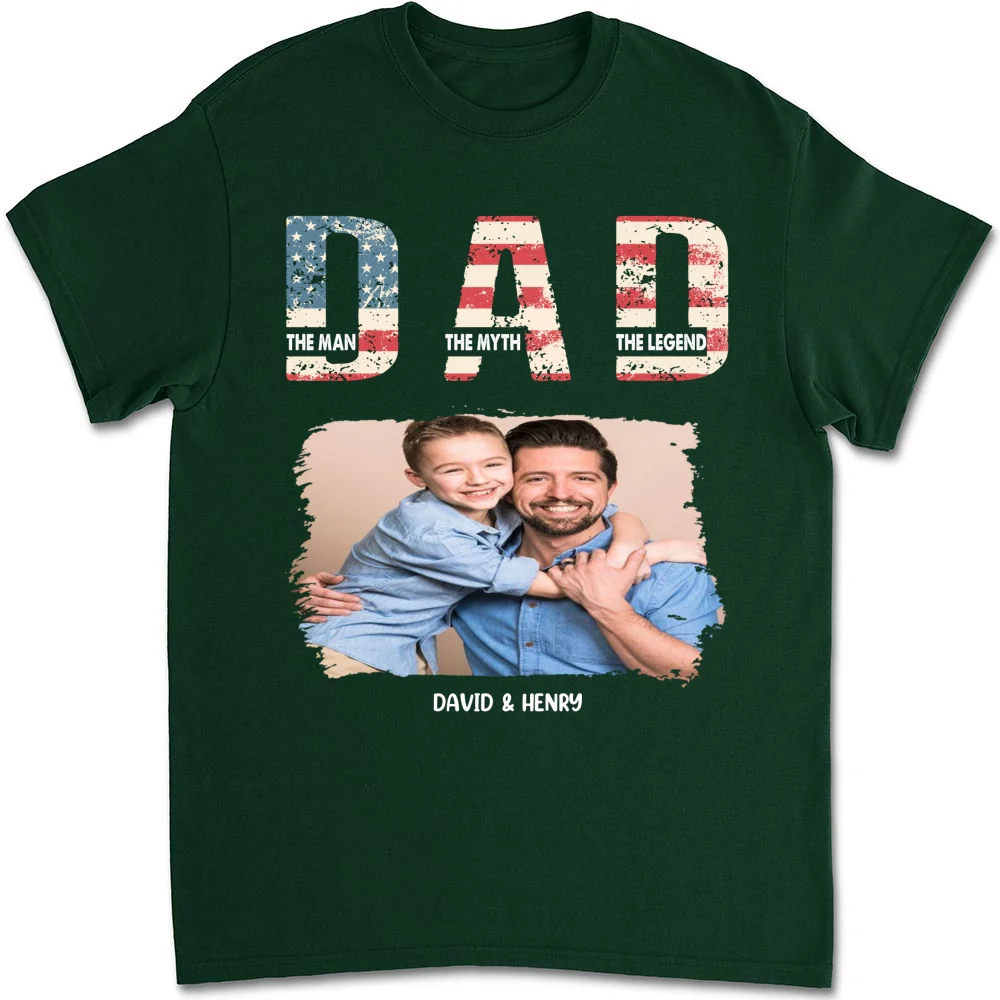 Dad You Are The Legend Photo - Personalized Custom Shirt - Image 5