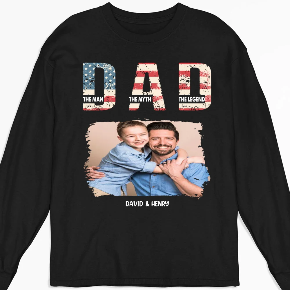 Dad You Are The Legend Photo - Personalized Custom Shirt - Image 7