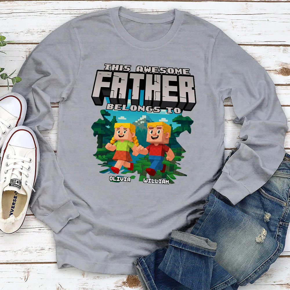 This Awesome Dad Belongs To Me 2 - Personalized Custom Shirt - Image 3