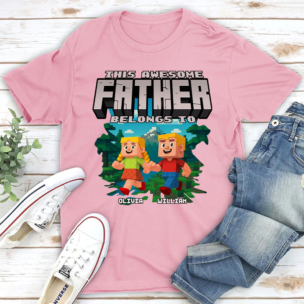 This Awesome Dad Belongs To Me 2 - Personalized Custom Shirt - Image 4