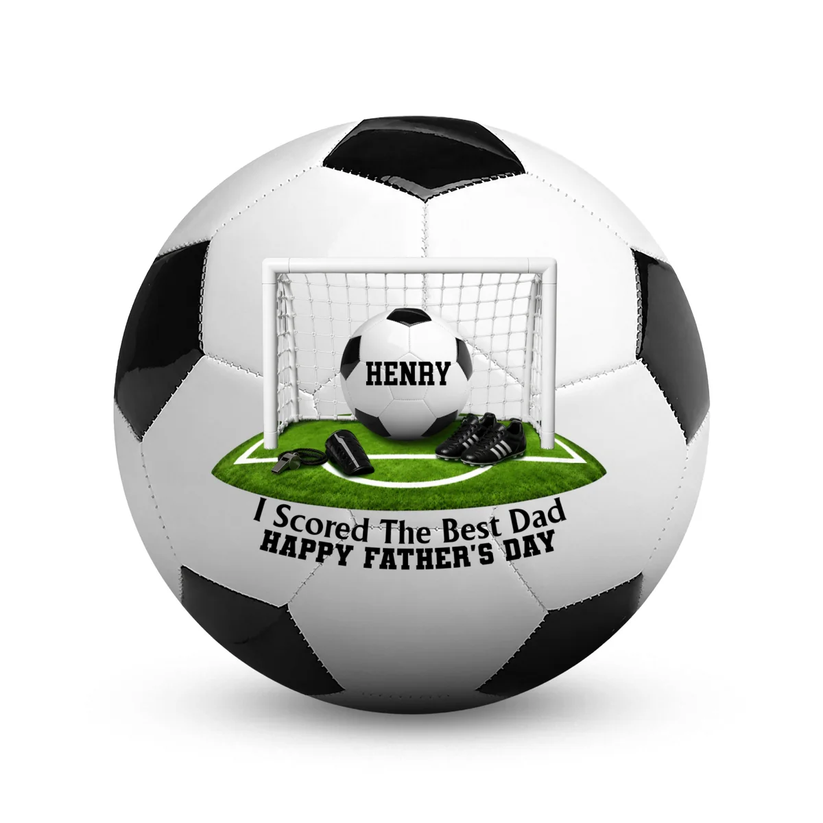 Daddy And Football - Personalized Custom Soccer Ball - Image 8