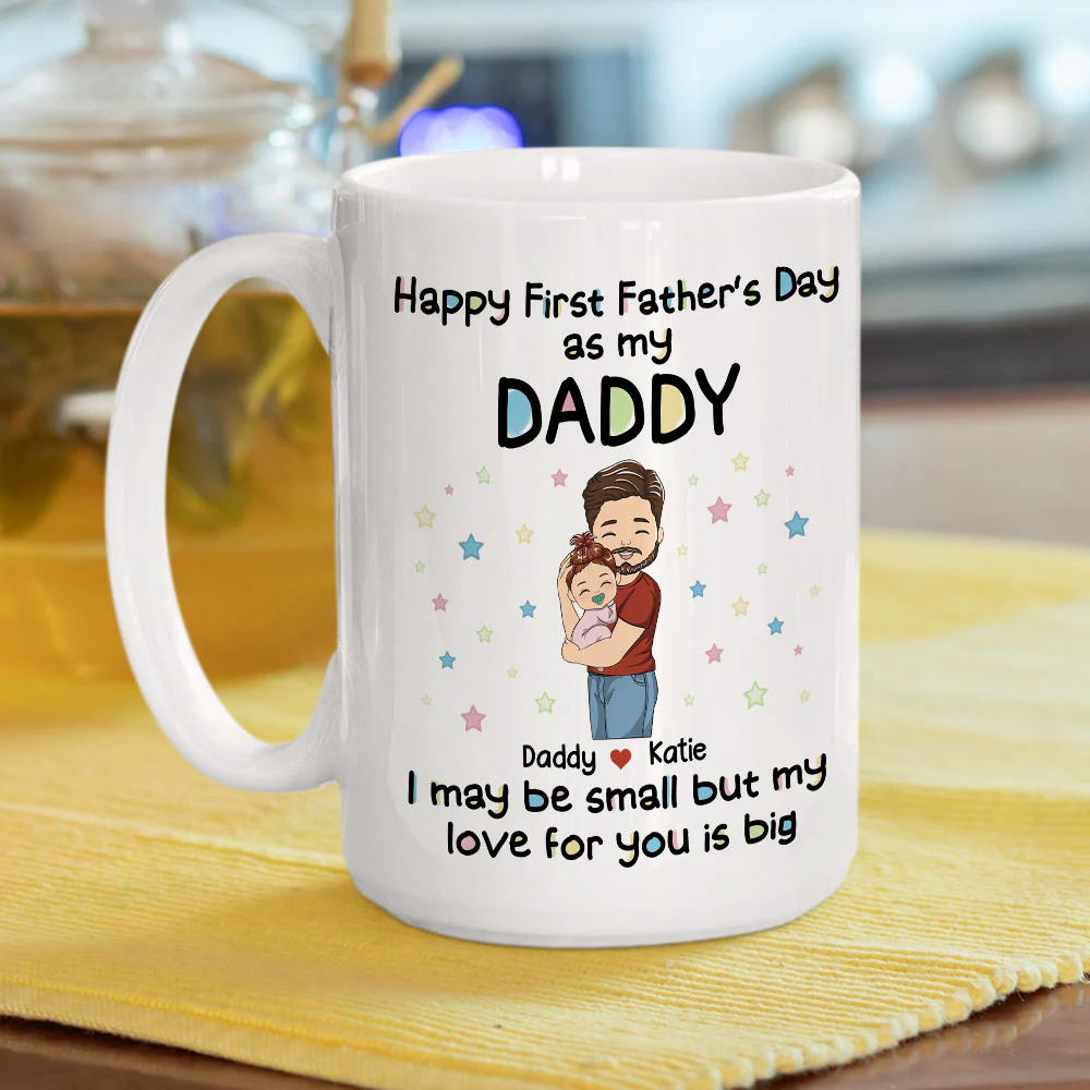 Daddy And Kid - Personalized Custom Coffee Mug - Image 4