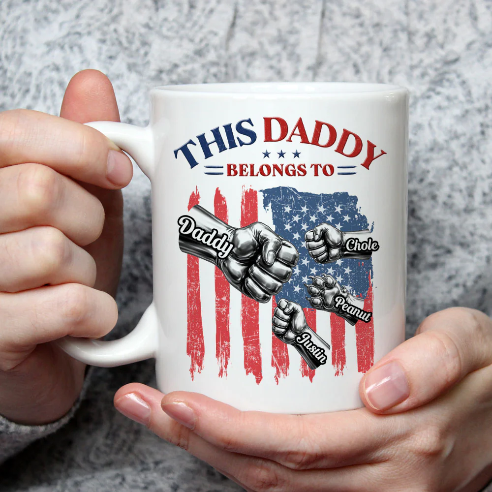 Daddy And Kids - Personalized Custom Coffee Mug - Image 3
