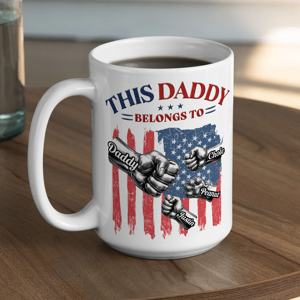 Daddy And Kids - Personalized Custom Coffee Mug - Image 5