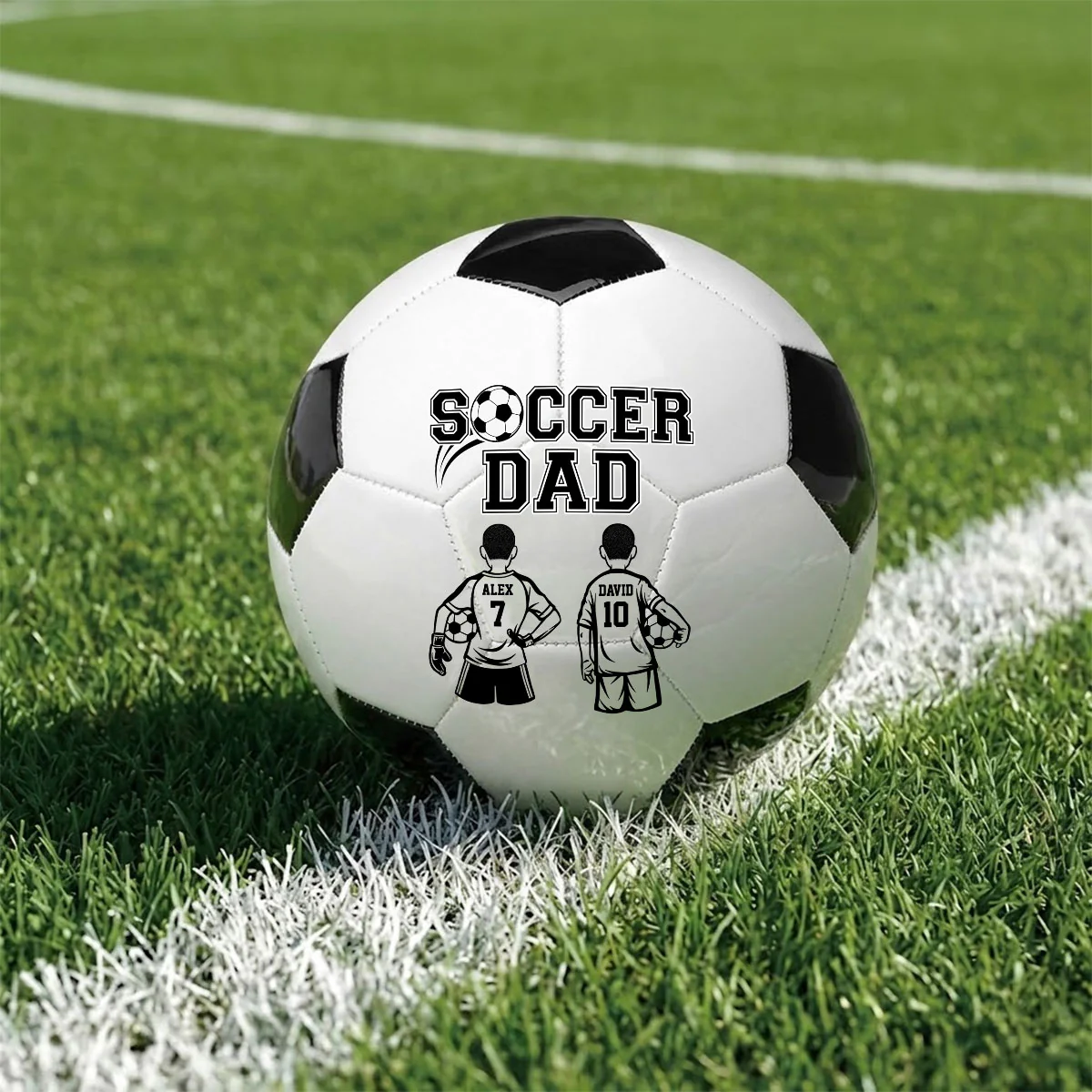 Daddy And Soccer - Personalized Custom Soccer Ball - Image 3