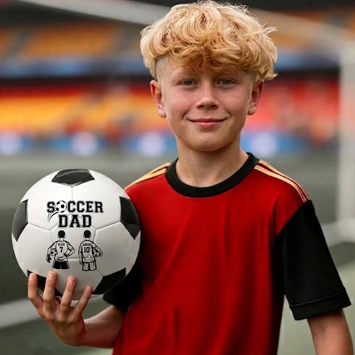 Daddy And Soccer - Personalized Custom Soccer Ball - Image 4