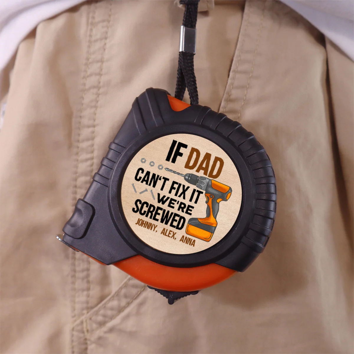 Daddy Fix It - Personalized Custom Tape Measure - Image 3