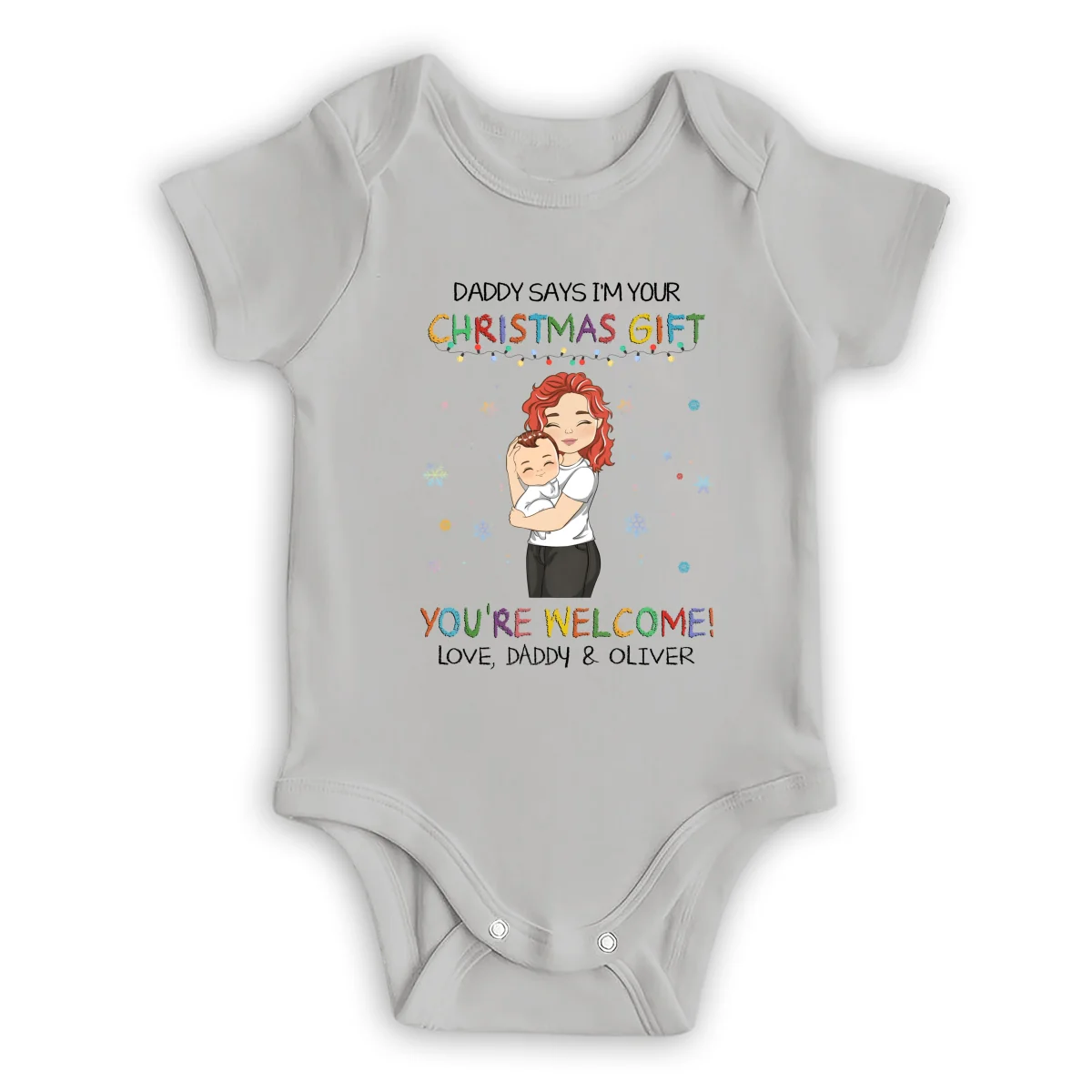 Daddy Says I Am Your Christmas Gift - Personalized Custom Baby Onesie - Image 6