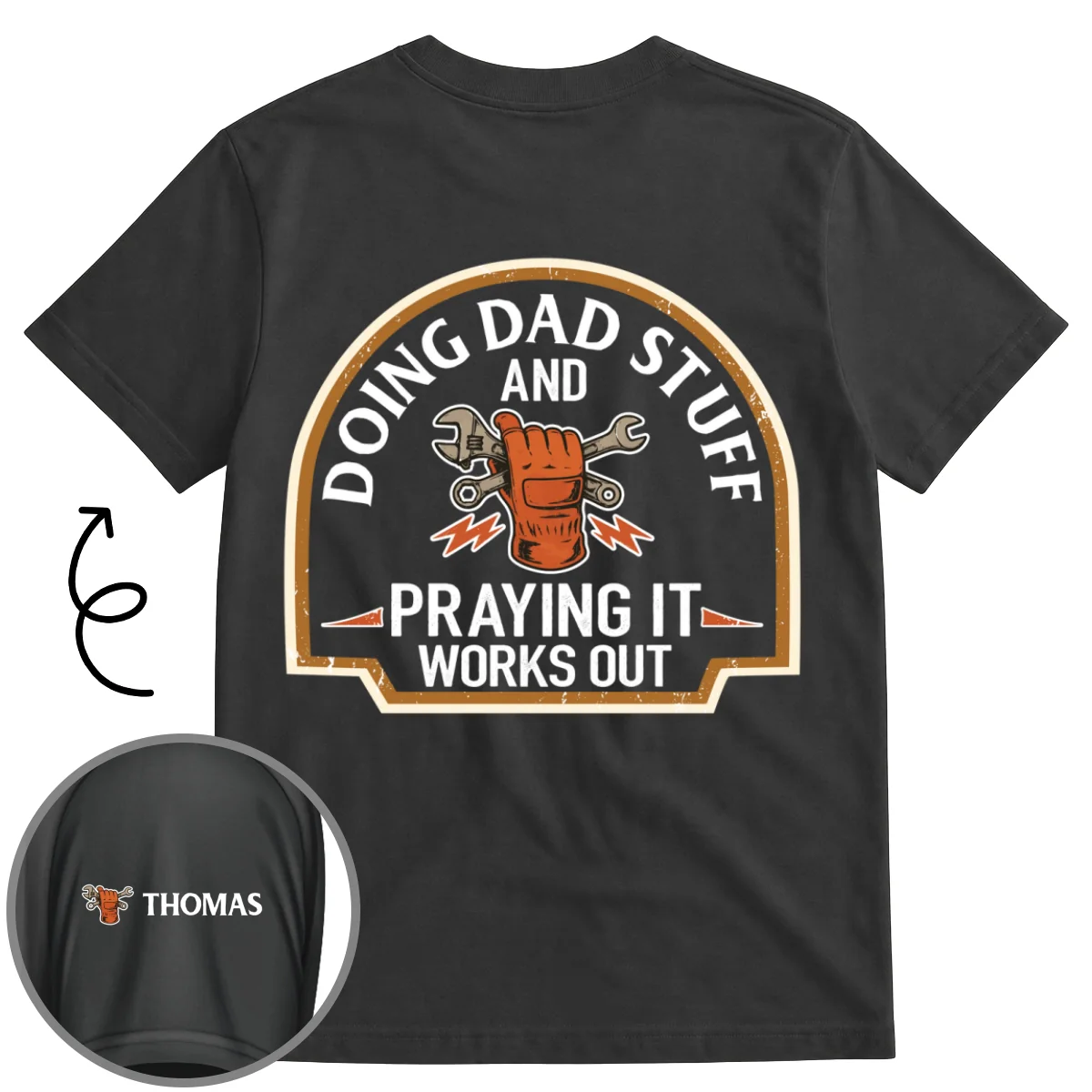 Daddy Stuff - Personalized Custom Shirt With Design On Sleeve - Image 7
