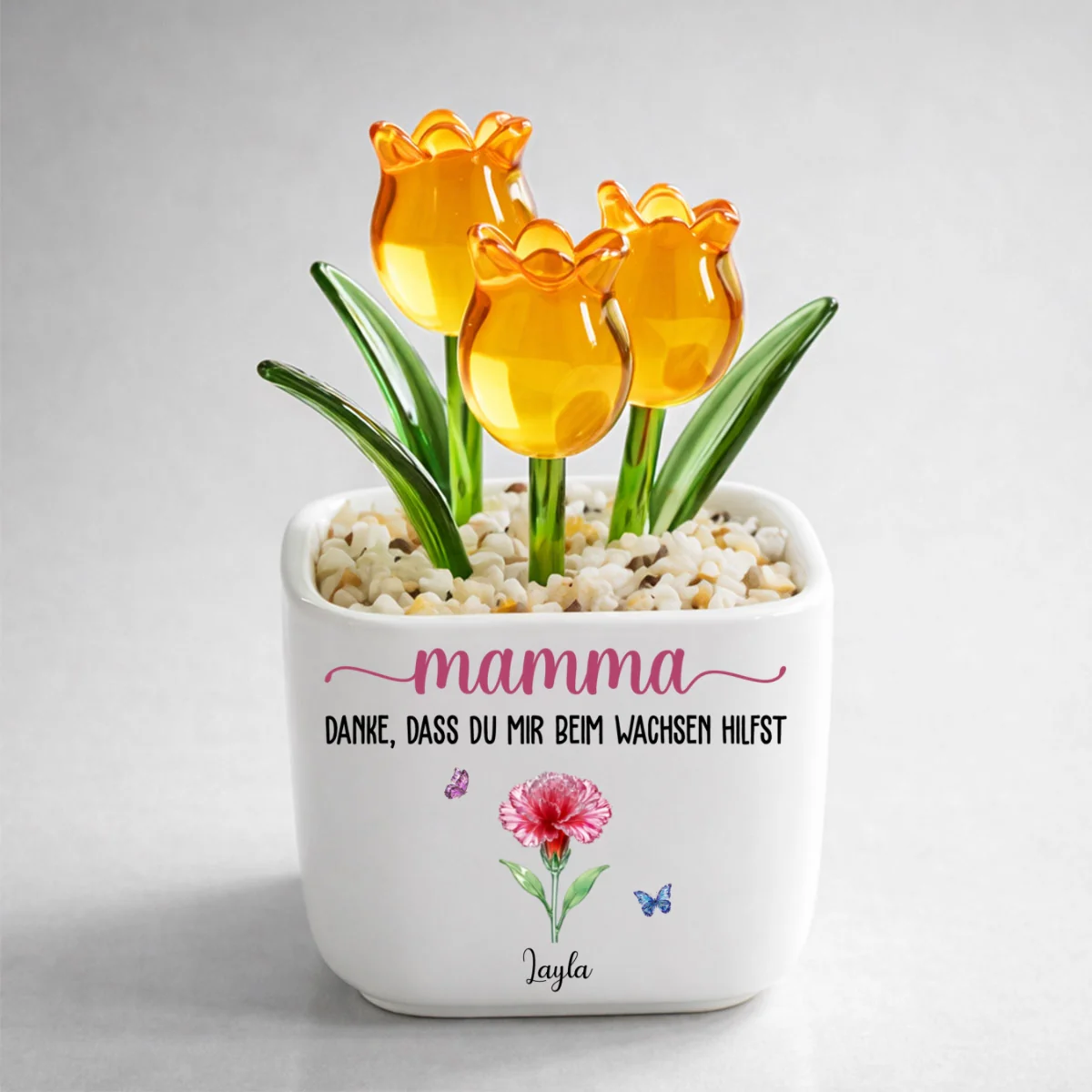 Danke, Dass Du Mir Beim Wachsen Hilfst - Personalisierte Glas-Ewige Tulpen - Image 10