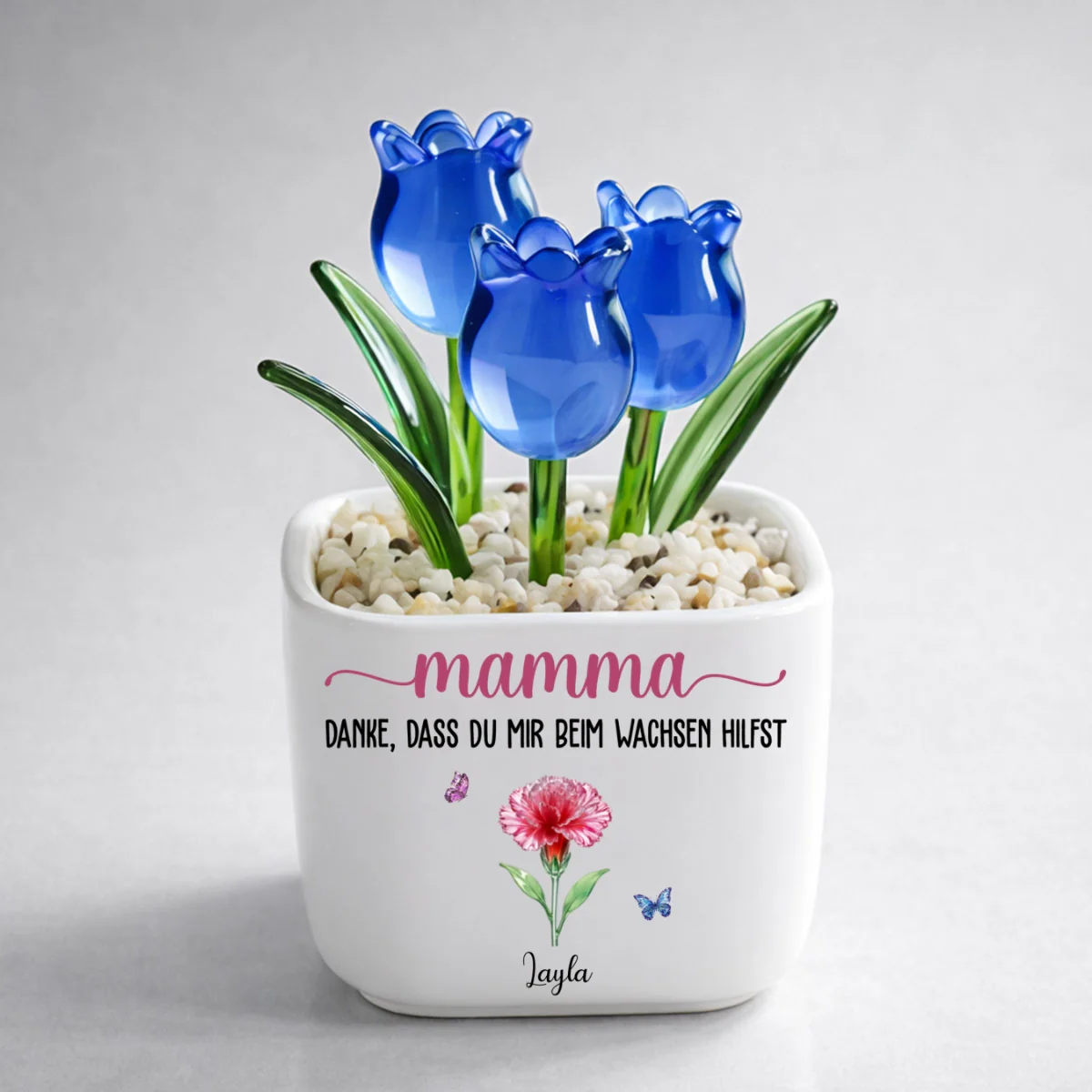 Danke, Dass Du Mir Beim Wachsen Hilfst - Personalisierte Glas-Ewige Tulpen - Image 7