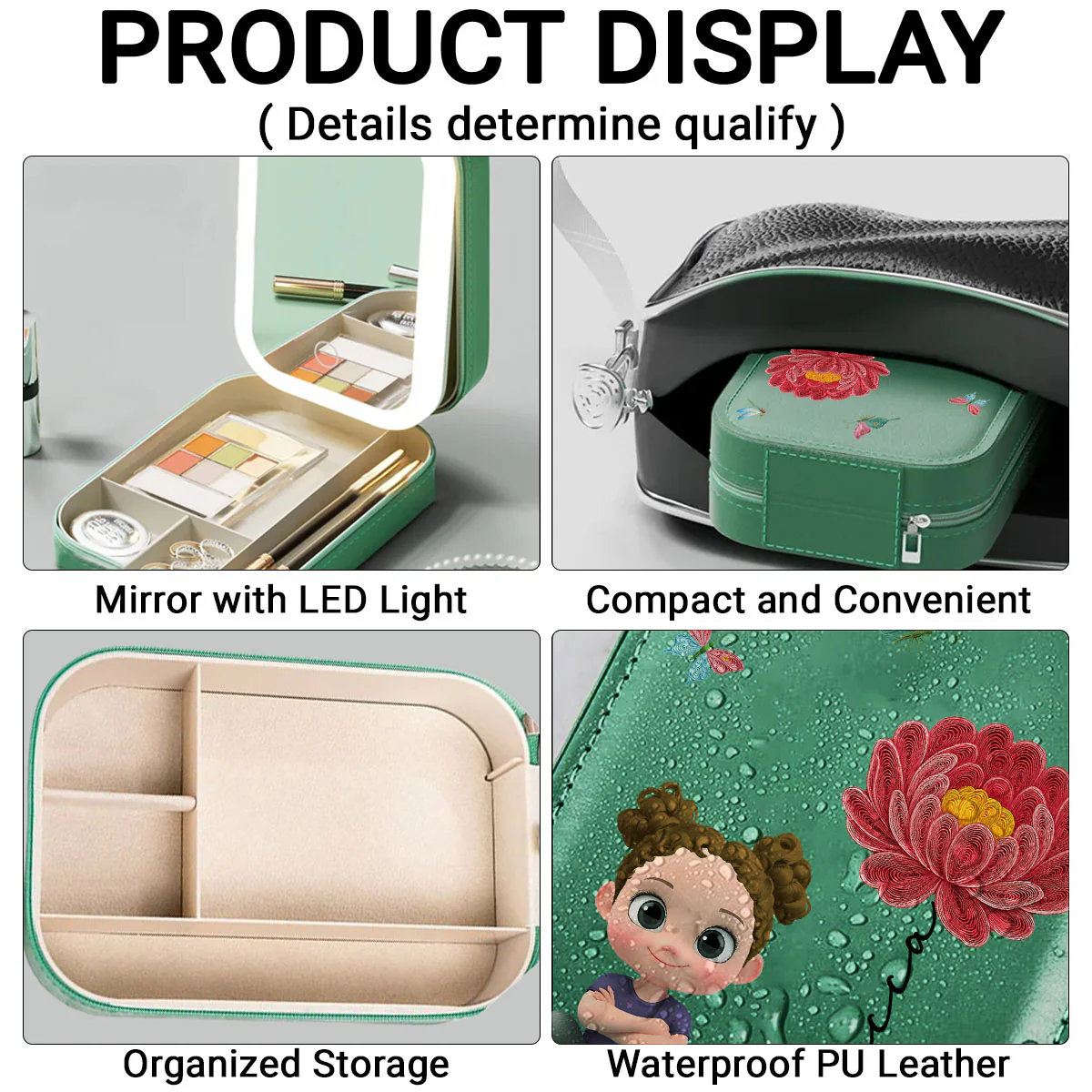 Darling Girl - Personalized Custom Jewelry Box With LED Mirror - Image 3