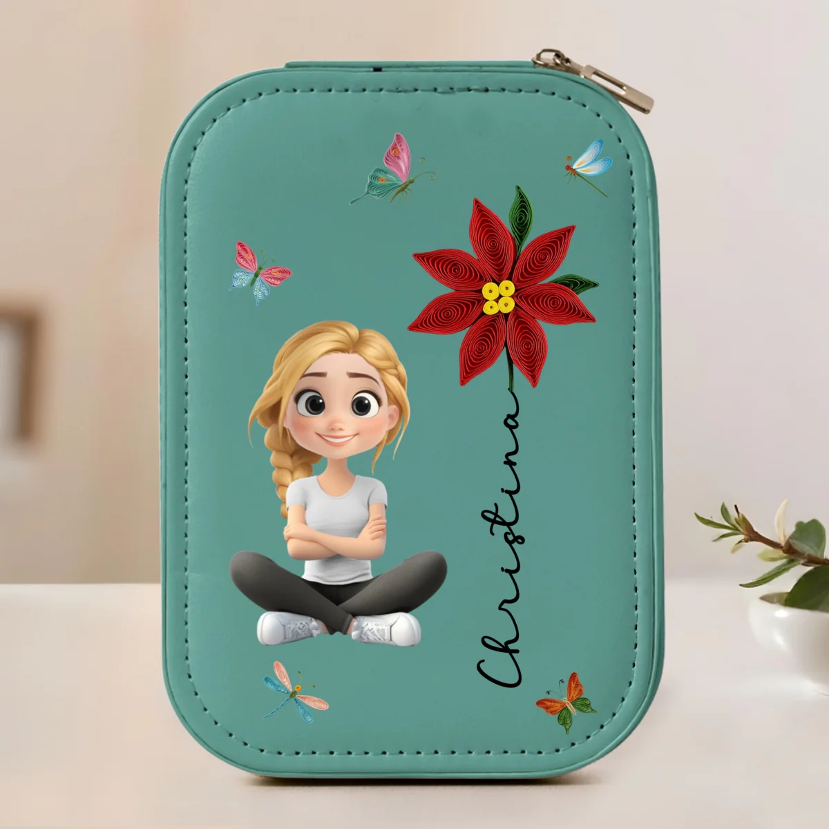 Darling Girl - Personalized Custom Jewelry Box With LED Mirror - Image 9