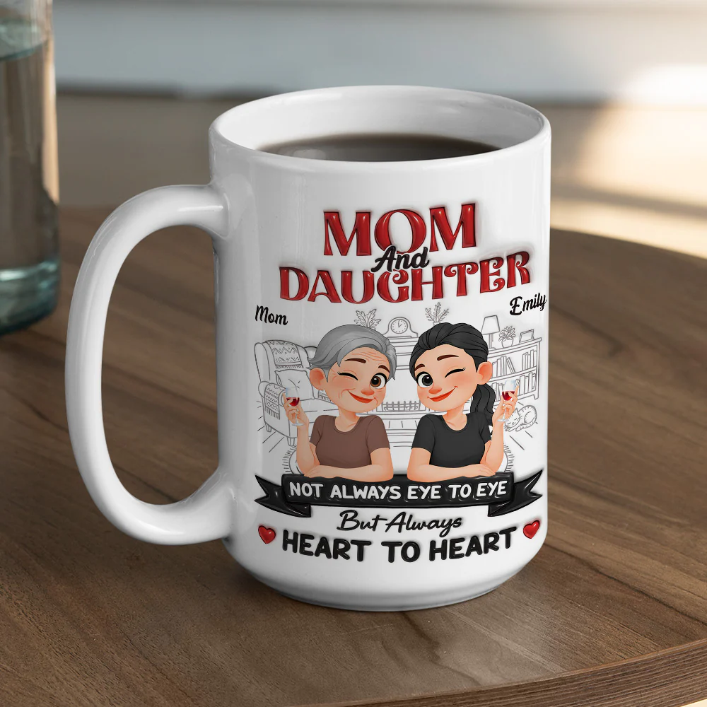 Daughter And Mom Forever - Personalized Custom 3D Inflated Effect Mug - Image 3