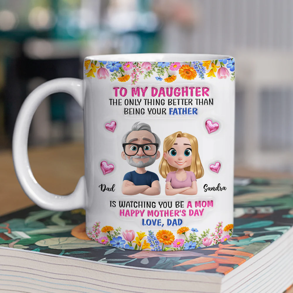 Daughter Happy Mother Day - Personalized Custom 3D Inflated Effect Mug - Image 2