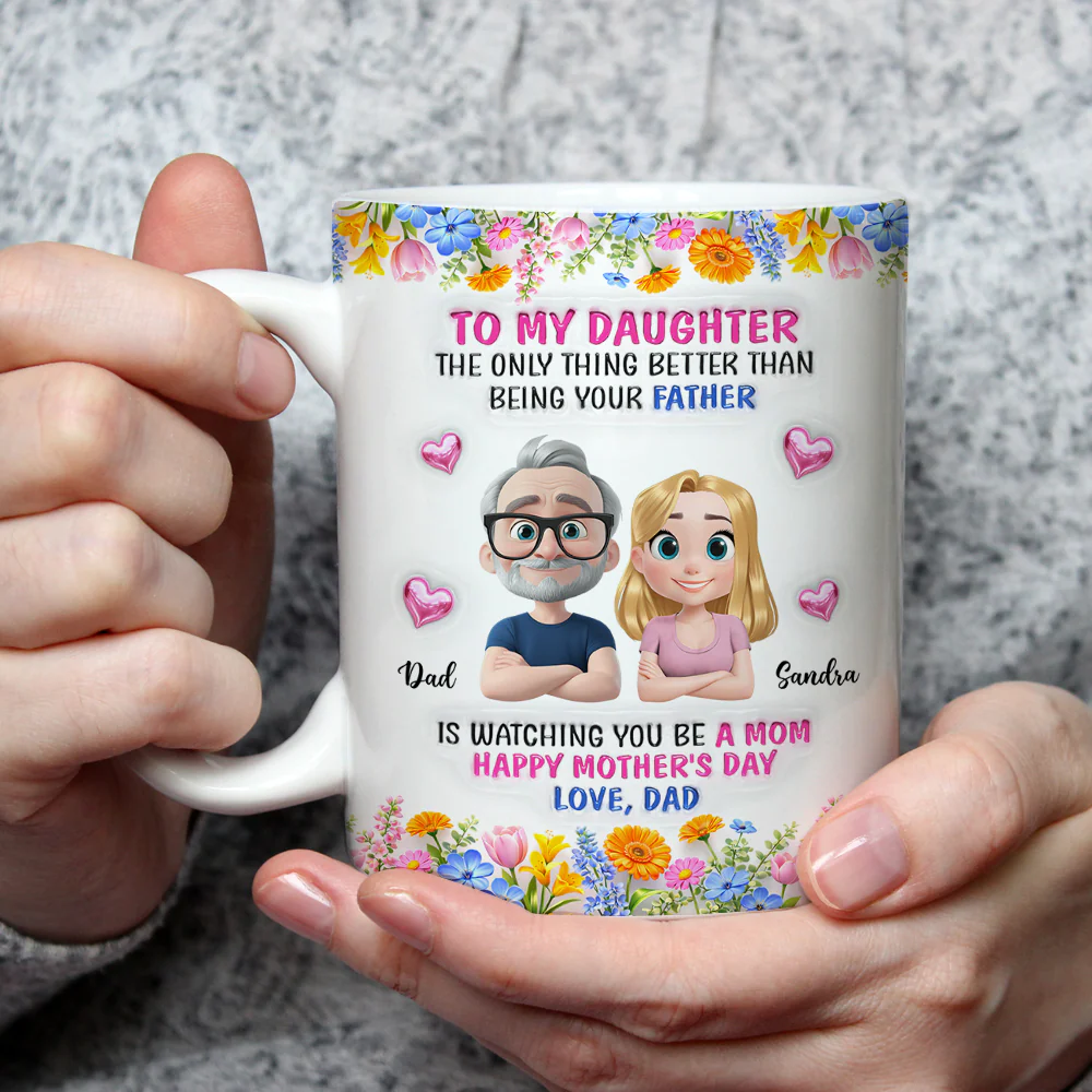 Daughter Happy Mother Day - Personalized Custom 3D Inflated Effect Mug - Image 3