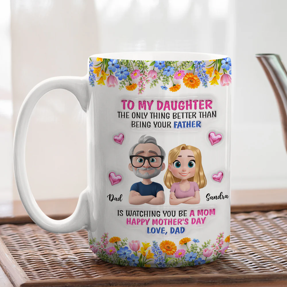 Daughter Happy Mother Day - Personalized Custom 3D Inflated Effect Mug - Image 4