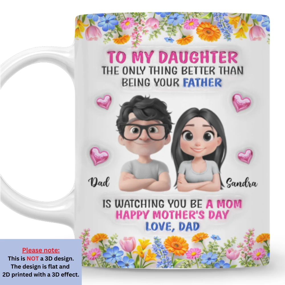Daughter Happy Mother Day - Personalized Custom 3D Inflated Effect Mug - Image 7