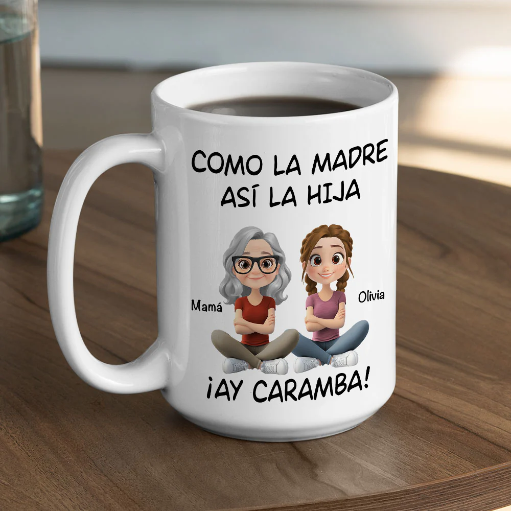 De Tal Palo Tal Astilla Versión Cartoon - Taza De Café Personalizada - Image 5