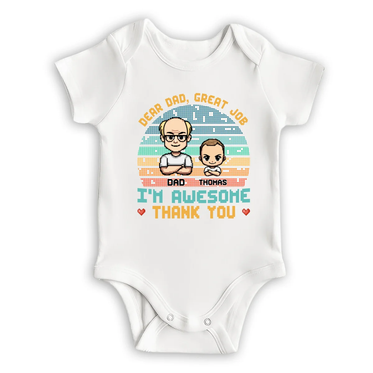 Dear Dad I Am Awesome - Personalized Custom Baby Onesie - Image 5