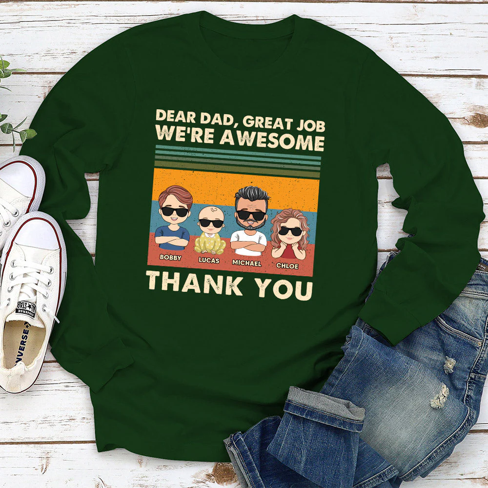 Dear Dad - Personalized Custom Long Sleeve T-shirt - Image 3
