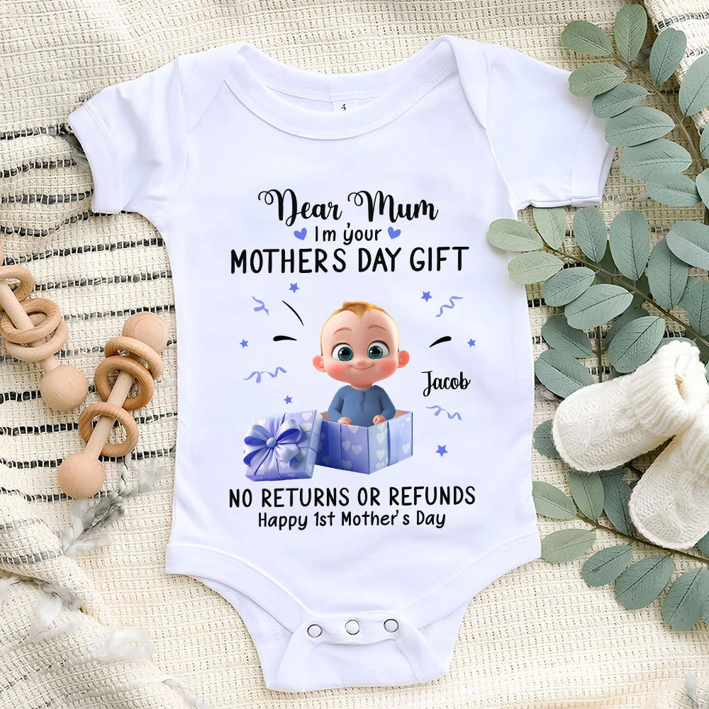 Dear Mum I Am Your Gift - Personalized Custom Baby Onesie - Image 5