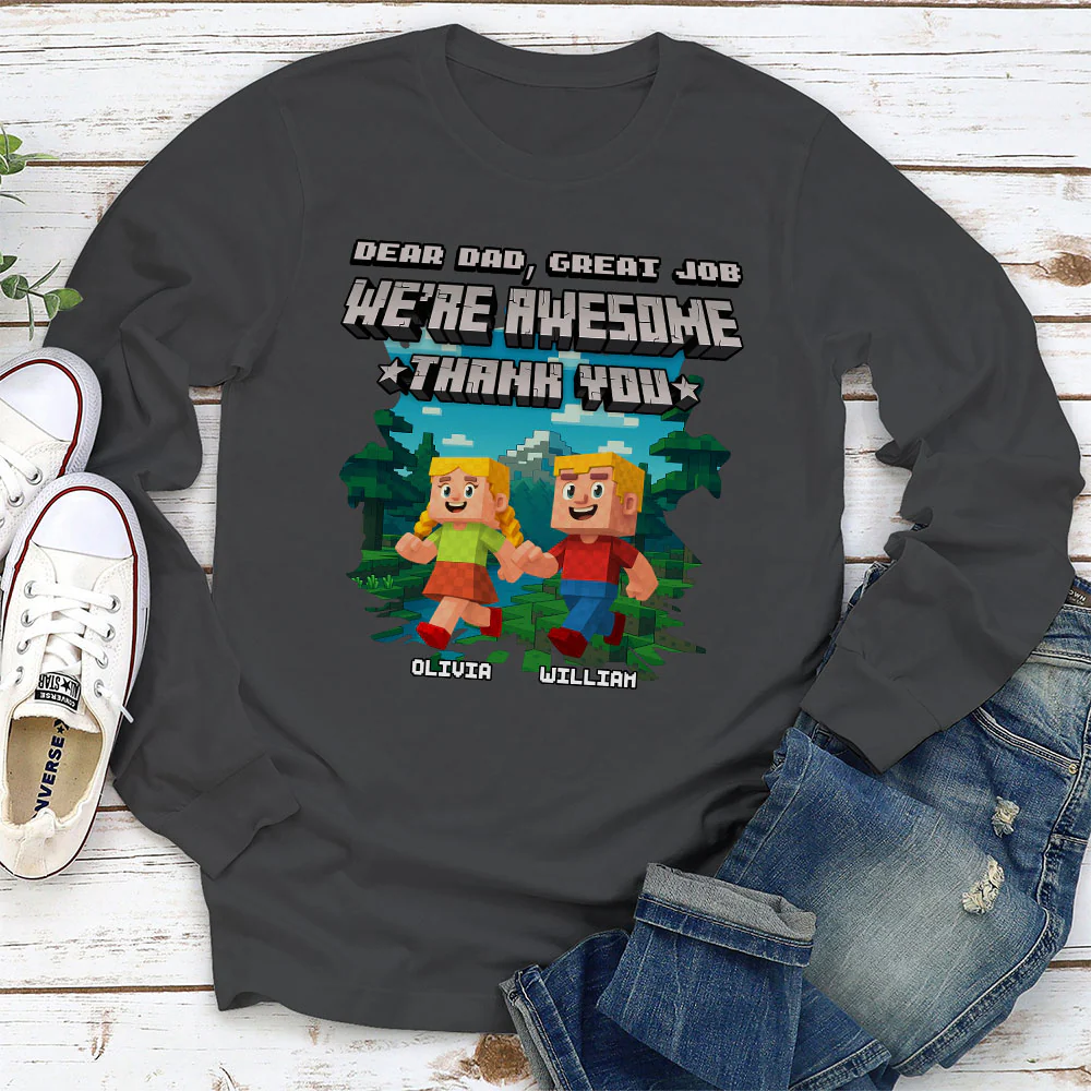 Dear Papa We Are Awesome - Personalized Custom Shirt - Image 4