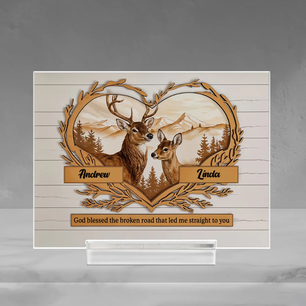 Deer Love - Personalized Custom Acrylic Plaque With Base - Image 5