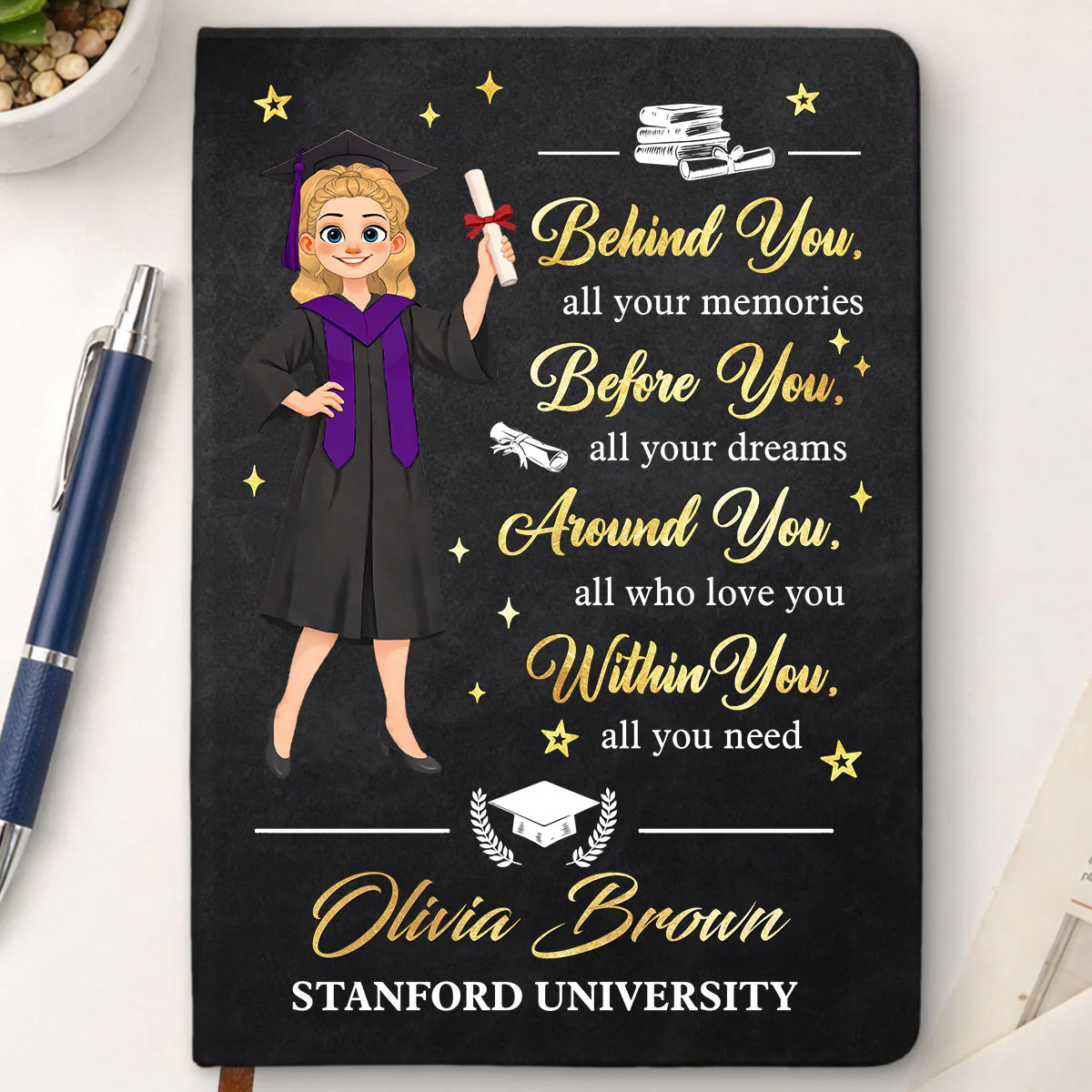 Degree In Hand - Personalized Custom Leather Journal - Image 3