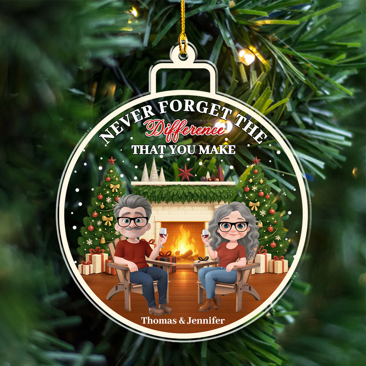 Difference That You Make - Personalized Custom Acrylic Ornament - Image 5