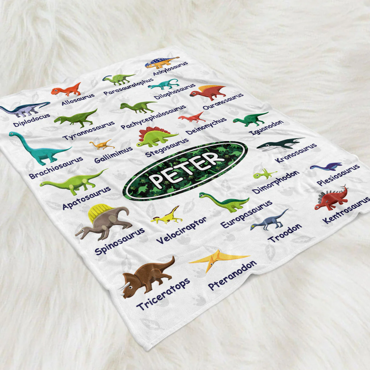 Dinosaurs - Personalized Custom Fleece Blanket - Image 2
