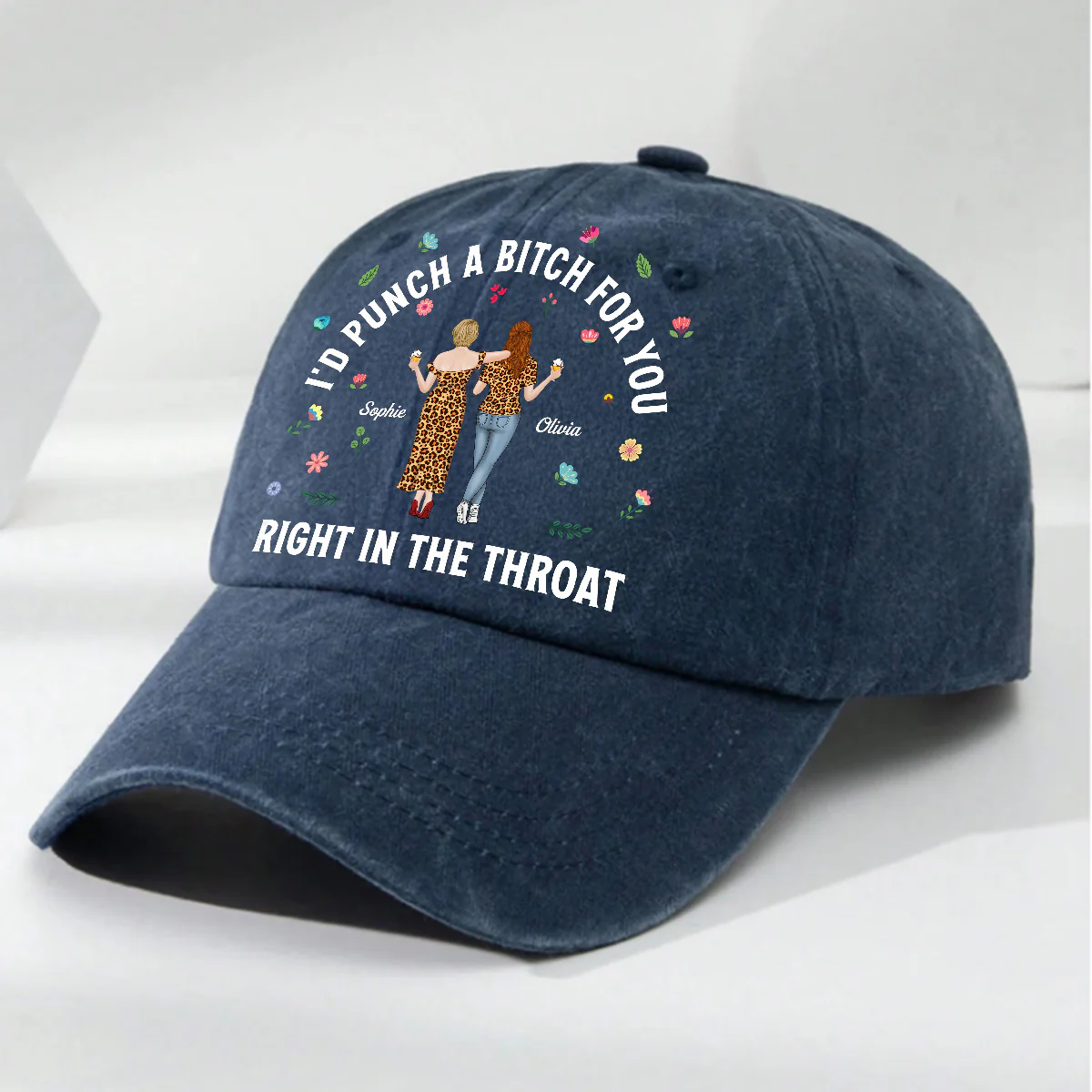Do It For You - Personalized Custom Vintage Washed Denim Cap - Image 2